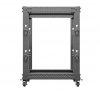 Lanberg Stojak Open rack 19 cali 15U 600x600-1100 regulowany czarny